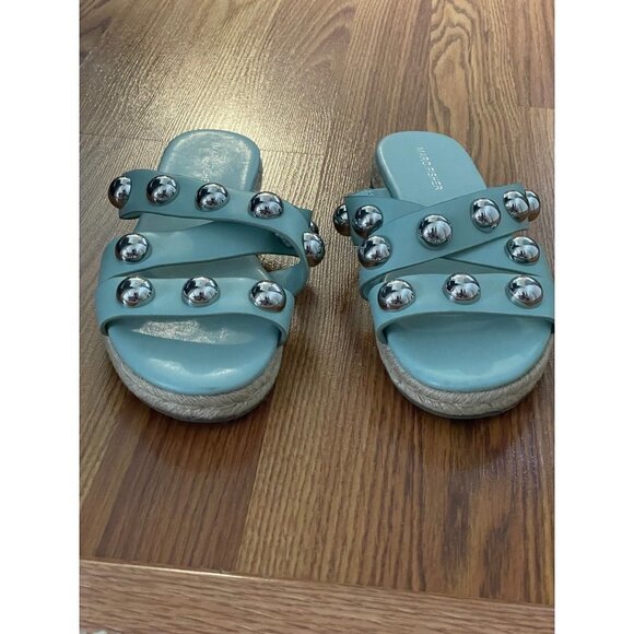 Marc Fisher Prisca Ornamental Espadrille Slide Sandal  Size 8 Green - Picture 2 of 6